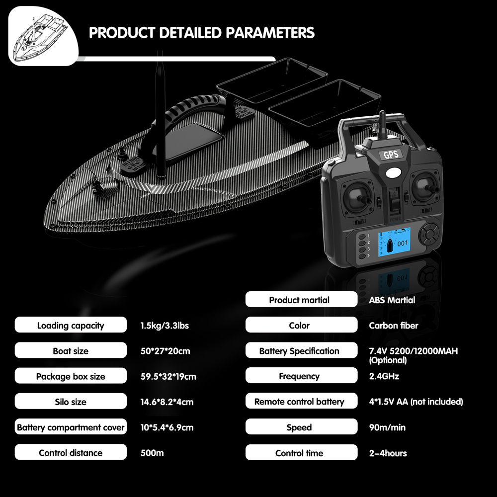 V070 12000mAh/5200mAh RC Bait  - Fish Finder Gps recension och pris
